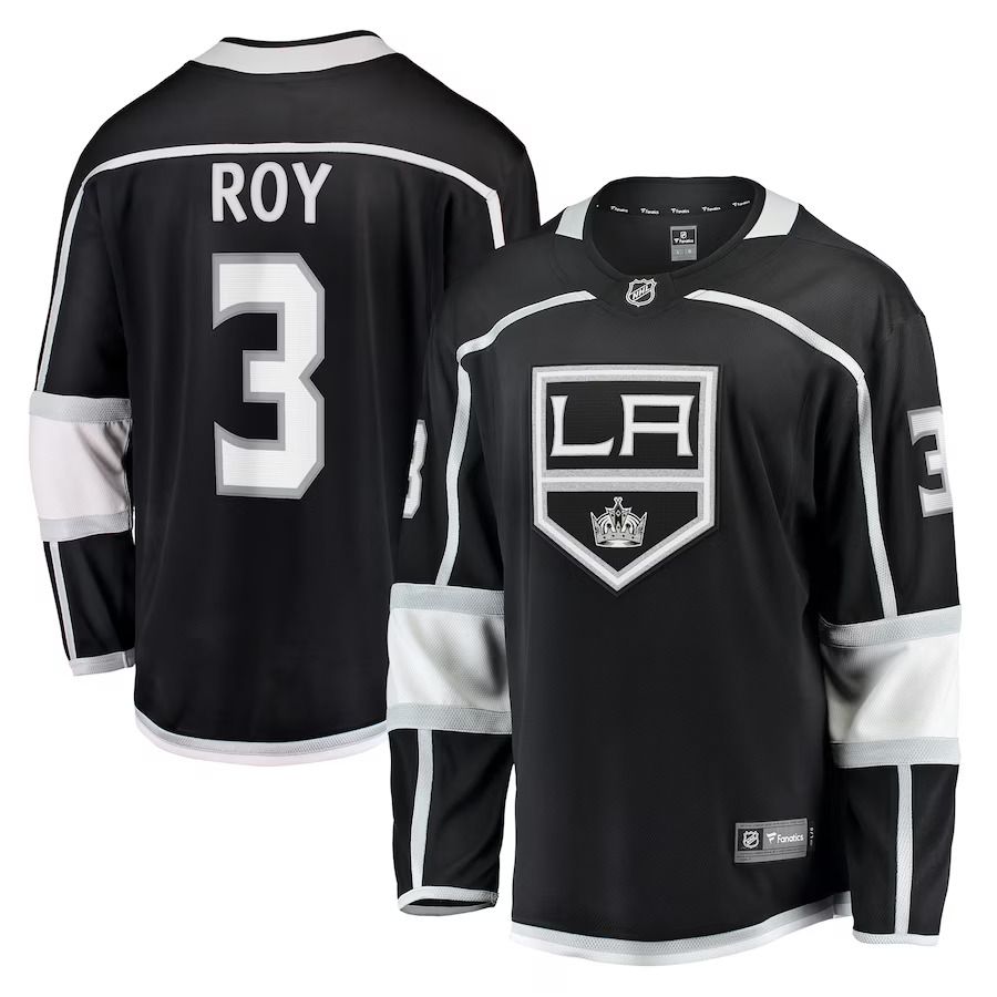 Men Los Angeles Kings 3 Matt Roy Fanatics Branded Black Home Breakaway Player NHL Jersey